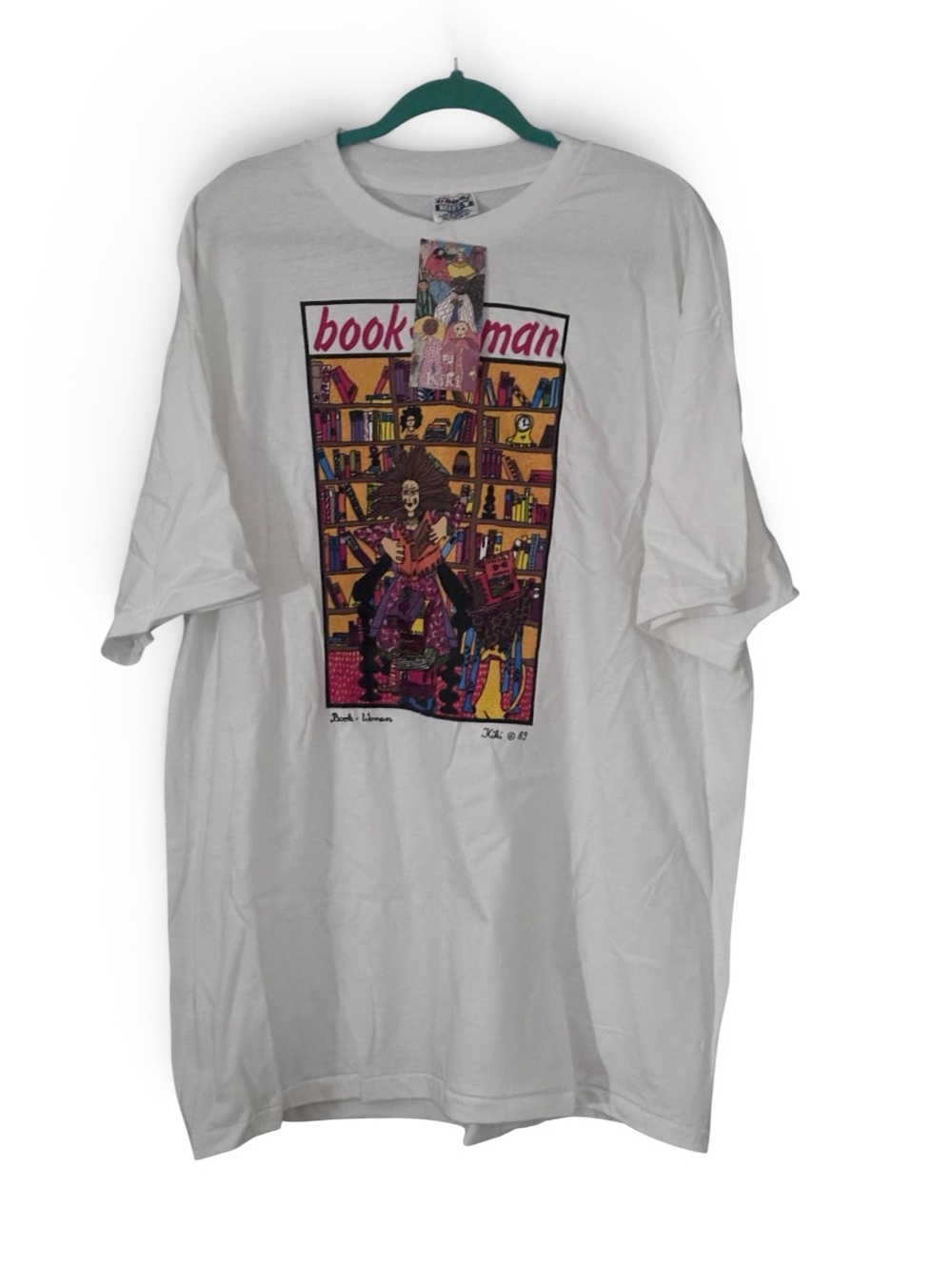 New Vintage 1989 Kiki Oberstenfeld de Suarez Book-Woman Silkscreen Tee Shirt Top